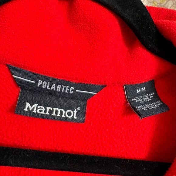 Vintage 2000's Marmot Polartec Red Fleece Pullover Quarter Zip Med - Picture 4 of 8